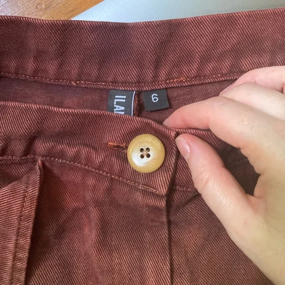 Ilana Kohn Huxie Pants Burgundy Cotton size 6 - Picture 2 of 8